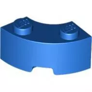 85080c7 - LEGO kék kocka 2 x 2 méretű, íves sarok megerősített alj (macaroni)